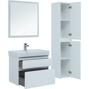 Мебель для ванной Aquanet Nova Lite 75 два ящика, белый глянец