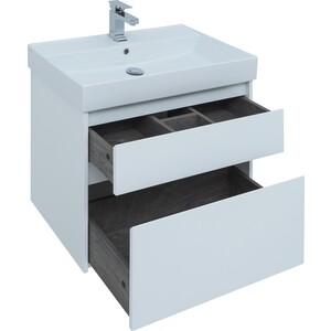 Мебель для ванной Aquanet Nova Lite 75 два ящика, белый глянец