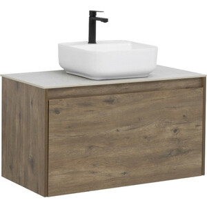 Тумба под раковину Aquanet Nova Lite 90 один ящик, дуб рустикальный/серая (249517)
