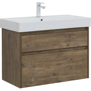 Тумба под раковину Aquanet Nova Lite 85 два ящика, дуб рустикальный (249954)