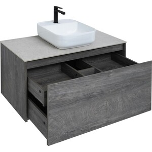 Тумба под раковину Aquanet Nova Lite 100 один ящик, дуб рошелье/серая (242579)