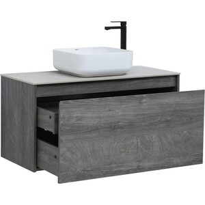 Тумба под раковину Aquanet Nova Lite 100 один ящик, дуб рошелье/серая (242579)