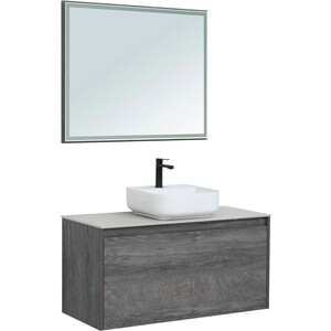 Тумба под раковину Aquanet Nova Lite 100 один ящик, дуб рошелье/серая (242579)