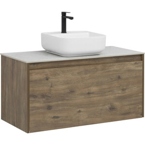 Тумба под раковину Aquanet Nova Lite 100 один ящик, дуб рустикальный/серая (249520)