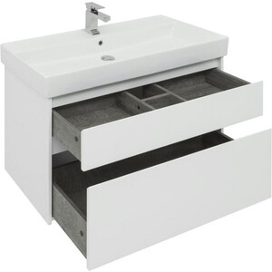 Тумба под раковину Aquanet Nova Lite 100 два ящика, белый глянец (249940)