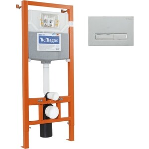 Инсталляция для унитаза BelBagno Marmi с кнопкой смыва, хром (BB001-120, BB010-MR-CHROME)