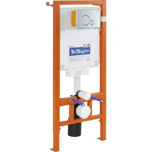 Инсталляция для унитаза BelBagno Sfera с кнопкой смыва, матовый хром (BB002-80, BB016-SR-CHROME.M)