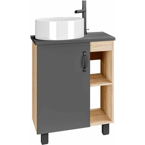 Тумба под раковину Grossman Флай 56х38 серый/дуб сонома (106002)