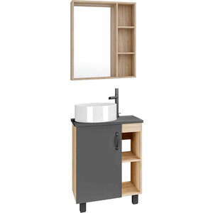 Тумба под раковину Grossman Флай 56х38 серый/дуб сонома (106002)