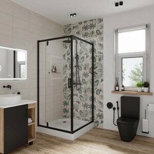 Душевой уголок Niagara Nova 100x100 прозрачный, черный (NG-6802-08 BLACK)