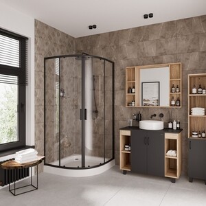 Душевой уголок Niagara Nova 90x90 прозрачный, черный (NG-6806-08 BLACK)