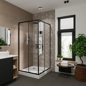 Душевой уголок Niagara Nova 90x90 прозрачный, черный (NG-6808-08 BLACK)