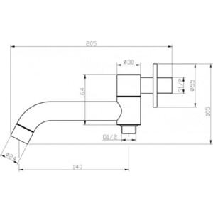 Излив для ванны BelBagno Ancona встраиваемый, хром (ANCONA-BCA-CRM)