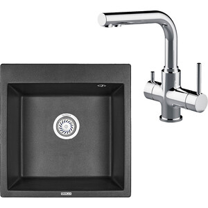 Кухонная мойка и смеситель Granula GR-5102 черная, Lemark Comfort LM3061C
