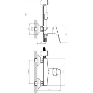 Гигиенический душ Rossinka с гигиеническим душем, хром (RS29-52)