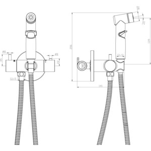 Гигиенический душ Rossinka с гигиеническим душем, хром (X25-58)