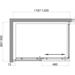 Душевой уголок BelBagno Uno AH-1 120х90 прозрачный, хром (UNO-AH-1-120/90-C-Cr)