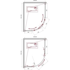 Душевой уголок BelBagno Uno 195-RH-2 120х90 прозрачный, хром (UNO-195-RH-2-120/90-C-Cr)