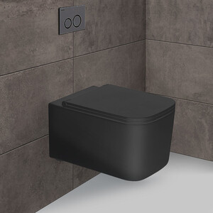 Комплект унитаза Vincea Ultra с инсталляцией, кнопкой и сиденьем микролифт, черный (VT1-32MB, 38721001)