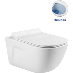 Унитаз подвесной безободковый Vincea Idea с тонким сиденьем микролифт, белый (VT1-33)