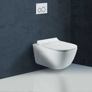 Унитаз подвесной безободковый Vincea Idea с тонким сиденьем микролифт, белый (VT1-33)