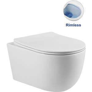 Унитаз подвесной безободковый Vincea Evo с тонким сиденьем микролифт, белый (VT1-34S)