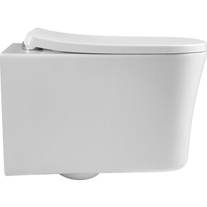 Унитаз подвесной безободковый Vincea Arco с тонким сиденьем микролифт, белый (VT1-36)