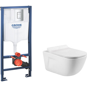 Комплект унитаза Vincea Idea с инсталляцией, кнопкой и сиденьем микролифт (VT1-33, 38772001)