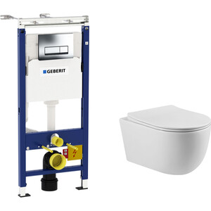 Комплект унитаза Vincea Evo с инсталляцией, кнопкой и сиденьем микролифт (VT1-34S, 458.125.21.1)