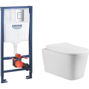 Комплект унитаза Vincea Arco с инсталляцией, кнопкой и сиденьем микролифт (VT1-36, 38772001)