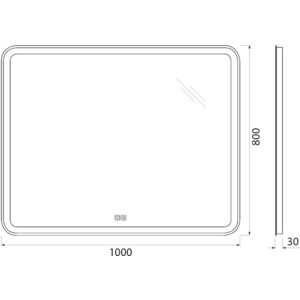 Зеркало BelBagno Spc-Mar 100х80 с подсветкой, сенсор, подогрев (SPC-MAR-1000-800-LED-TCH-WARM)