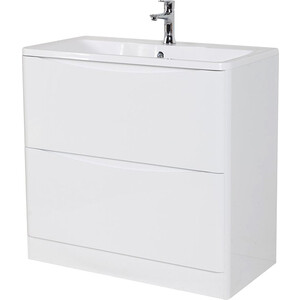 Тумба с раковиной BelBagno Acqua 80 bianco lucido напольная (ACQUA-800-2C-PIA-BL, BB800/455-LV-MR-ALR)
