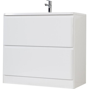 Тумба с раковиной BelBagno Albano 90 bianco lucido напольная (ALBANO-900-2C-PIA-BL, BB900/455-LV-MR-ALR)