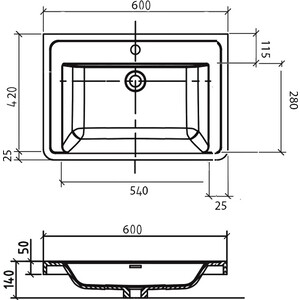 Раковина мебельная BelBagno Ancona-N/Energia-N 60 белая (EA-600-LVB)