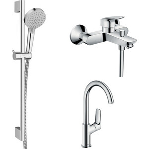 Комплект смесителей Hansgrohe Logis с душевым гарнитуром (71400000, 71131000, 26275000)