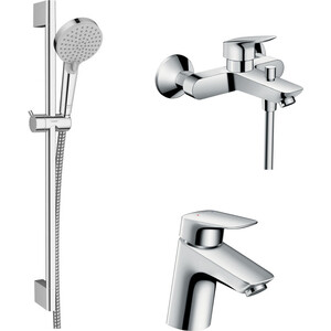 Комплект смесителей Hansgrohe Logis с душевым гарнитуром (71400000, 71070000, 26275000)