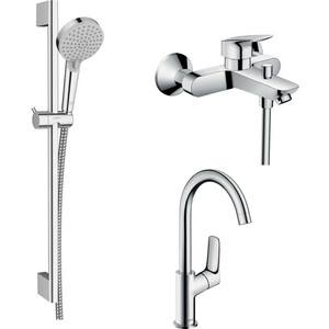 Комплект смесителей Hansgrohe Logis с душевым гарнитуром (71400000, 71130000, 26275000)