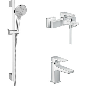 Комплект смесителей Hansgrohe Metropol с душевым гарнитуром, хром (32540000, 32500000, 26275000)