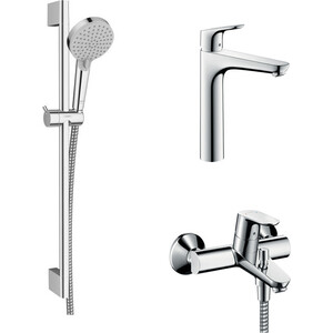 Комплект смесителей Hansgrohe Focus с душевым гарнитуром, хром (31940000, 31518000, 26275000)