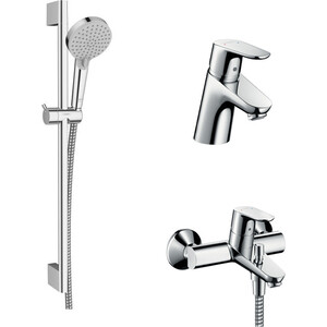 Комплект смесителей Hansgrohe Focus с душевым гарнитуром, хром (31940000, 31733000, 26275000)
