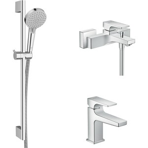 Комплект смесителей Hansgrohe Metropol с душевым гарнитуром, хром (74540000, 32500000, 26275000)