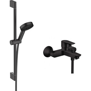 Смеситель для ванны Hansgrohe Talis E с душевым гарнитуром, черный матовый (71740670, 24160671)