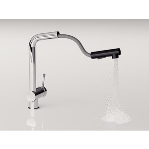 Смеситель для кухни Ideal Standard Ceralook с выдвижным изливом, хром/черный (BC178AA)