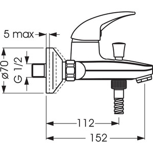 Смеситель для ванны Vidima Orion с душем, хром (BA004AA)