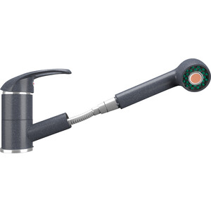 Смеситель для кухни Ulgran U-002 с выдвижным изливом, антрацит (U-002-343)