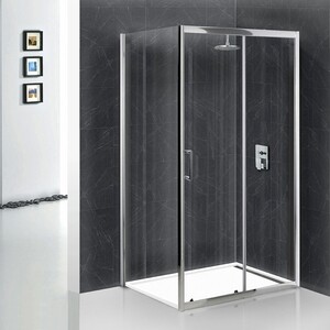 Душевой уголок BelBagno Uno AH-1 120х80 правый, прозрачный, с поддоном, хром (UNO-AH-1-120/80-C-Cr, TRAY-BB-AH-120/80-15-W-R)