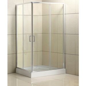 Душевой уголок BelBagno Uno 195-AH-2 120х80 правый, прозрачный, с поддоном, хром (UNO-195-AH-2-120/80-C-Cr, TRAY-BB-AH-120/80-15-W-R)