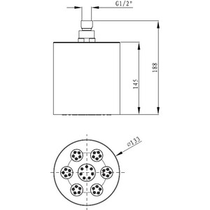 Верхний душ Cezares Czr 13 хром (CZR-SPW130-01)
