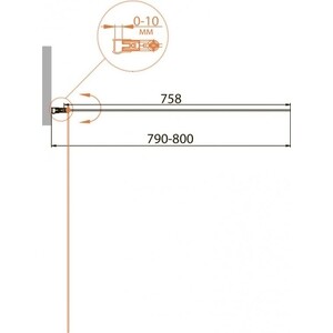 Шторка для ванны Cezares Relax V-11 80x140 прозрачная, серый (RELAX-V-1-80/140-C-Bi)