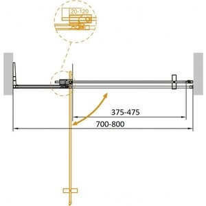 Душевая дверь Cezares Slider B-1 70-80х195 прозрачная, черная (SLIDER-B-1-70/80-C-NERO)